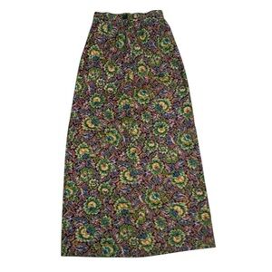Vintage Fritzi of California Floral Ecru Print BoutiqueTapestry Maxi Skirt